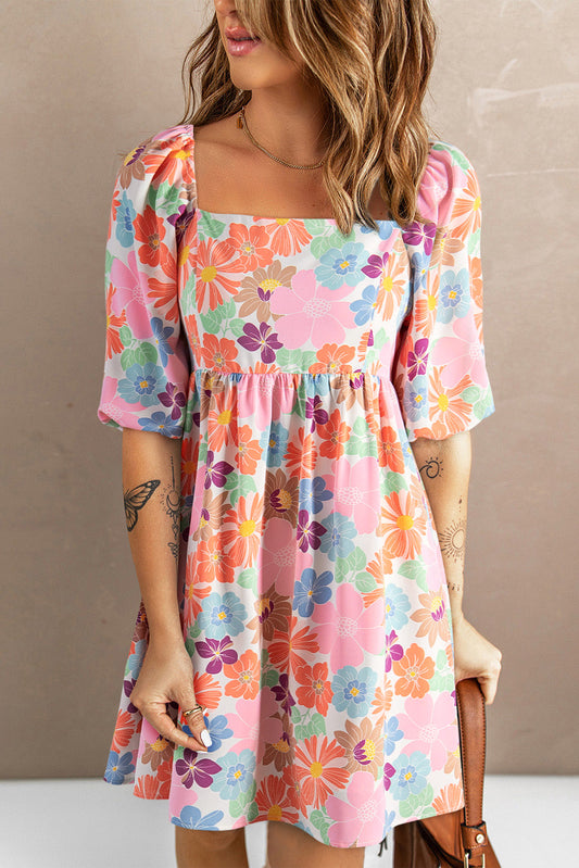 Printed Half Sleeve Mini Dress - Premium Dresses from Trendsi - Just $36! Shop now at noTORIous + co
