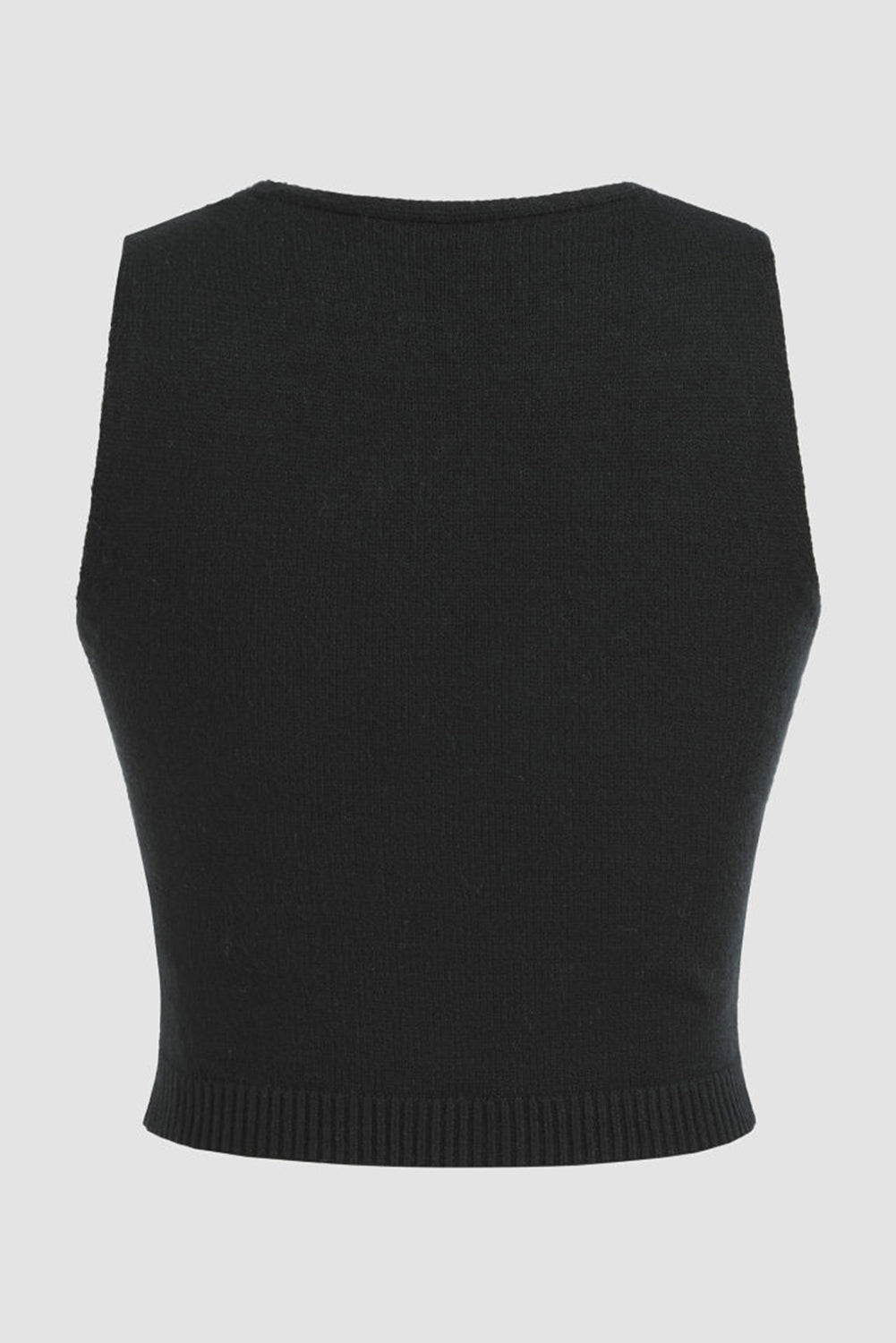 Flower Scoop Neck Knit Vest - Premium Tops from Trendsi - Just $25! Shop now at noTORIous + co