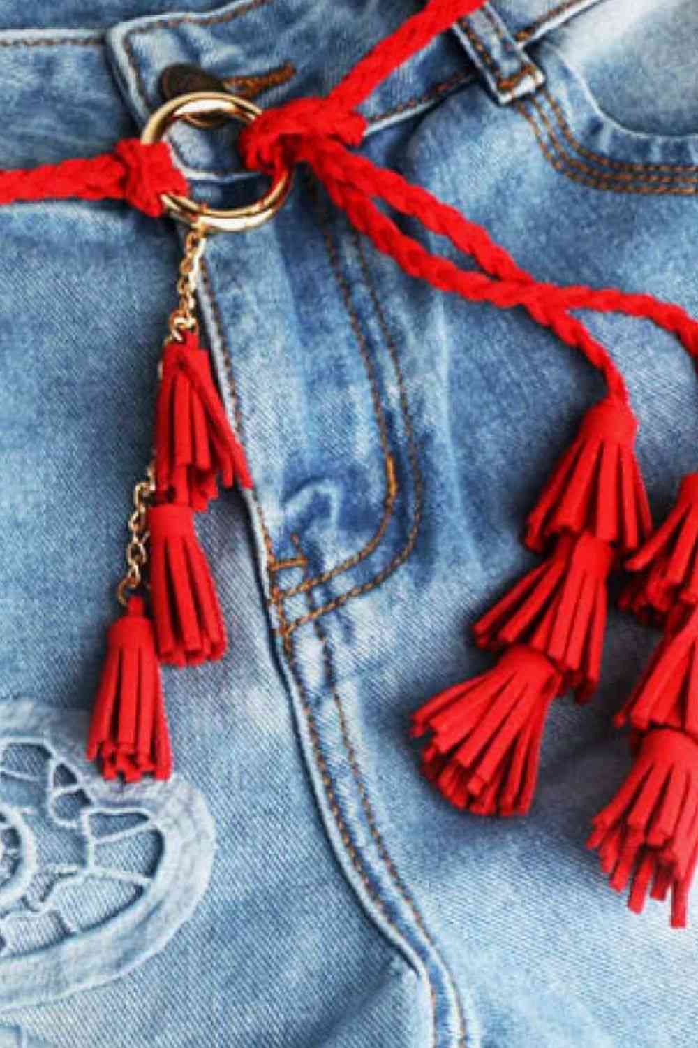 Braid Belt with Tassels - Premium  from Trendsi - Just $17! Shop now at noTORIous + co