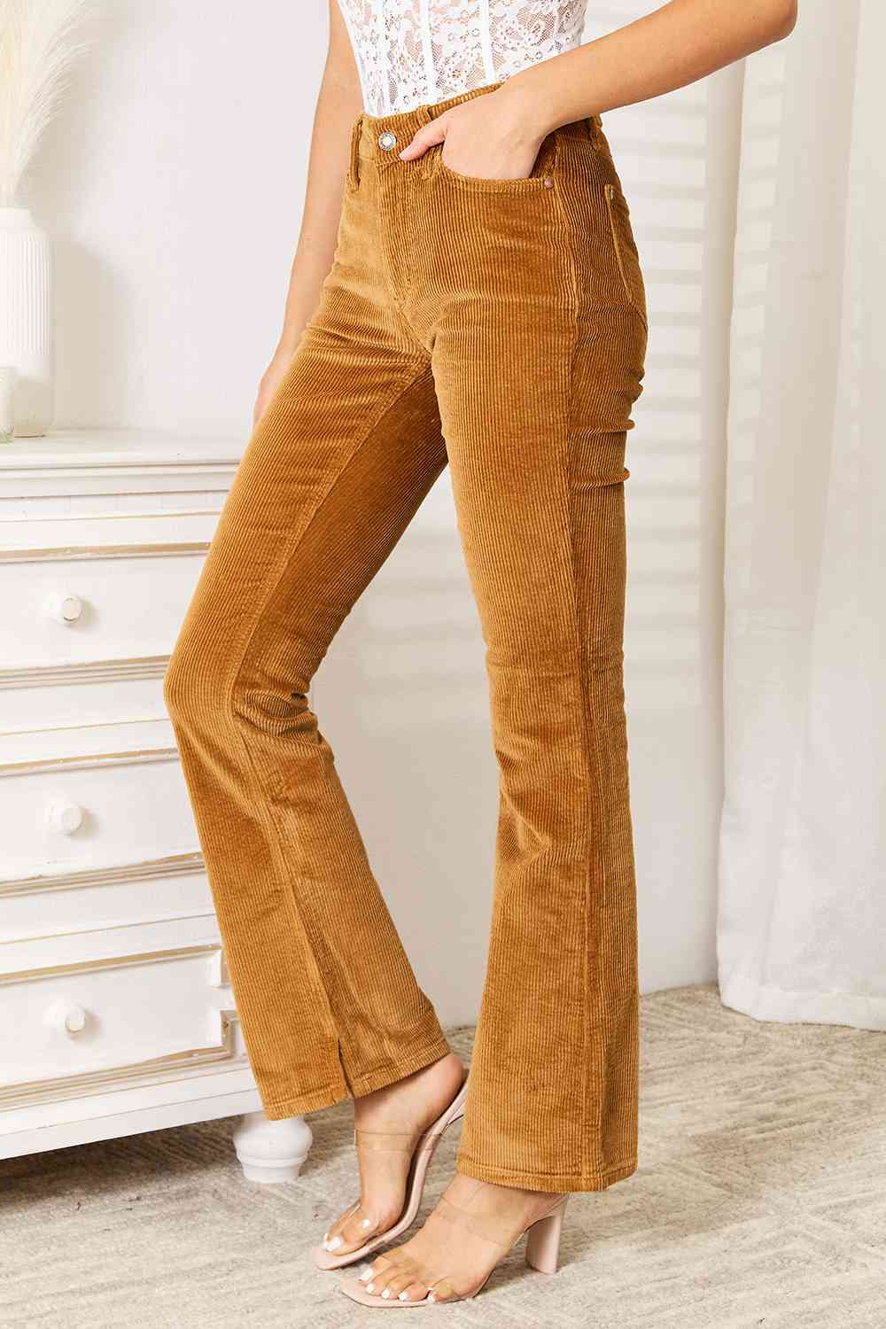 Judy Blue Full Size Mid Rise Corduroy Pants - Premium  from Trendsi - Just $64! Shop now at noTORIous + co