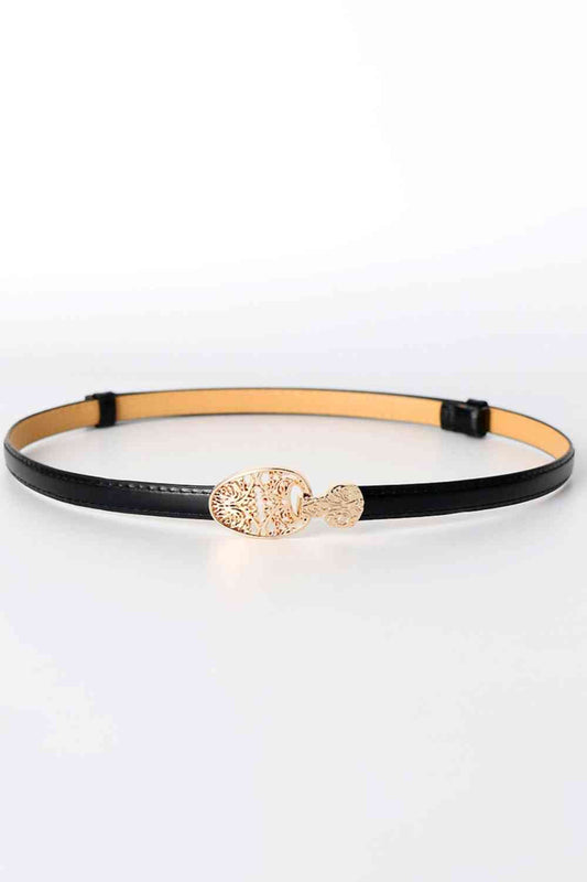 Skinny PU Leather Belt with Alloy Buckle - Premium  from Trendsi - Just $17! Shop now at noTORIous + co