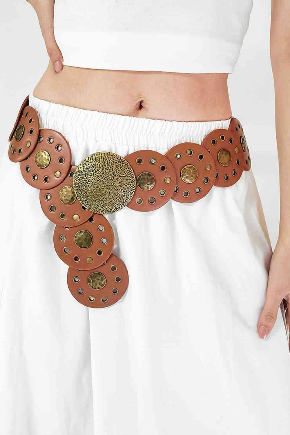 Round Shape PU Leather Belt - Premium  from Trendsi - Just $20! Shop now at noTORIous + co