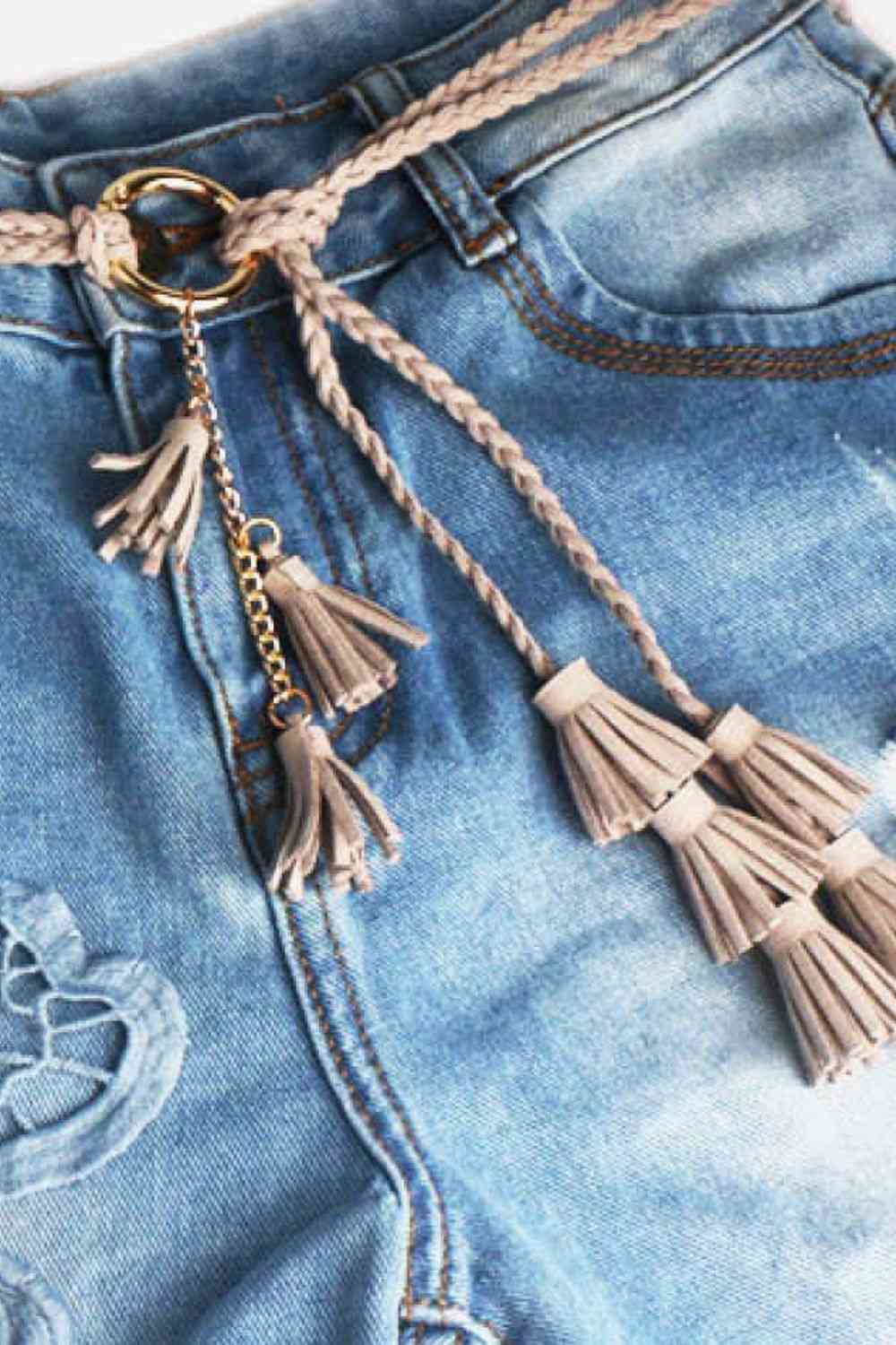 Braid Belt with Tassels - Premium  from Trendsi - Just $17! Shop now at noTORIous + co