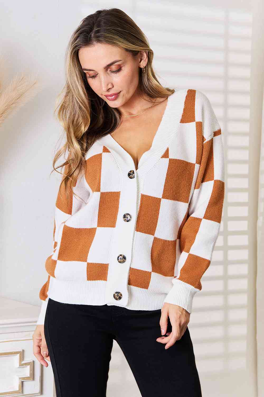 Double Take Button-Up V-Neck Dropped Shoulder Cardigan - Premium  from Trendsi - Just $43! Shop now at noTORIous + co