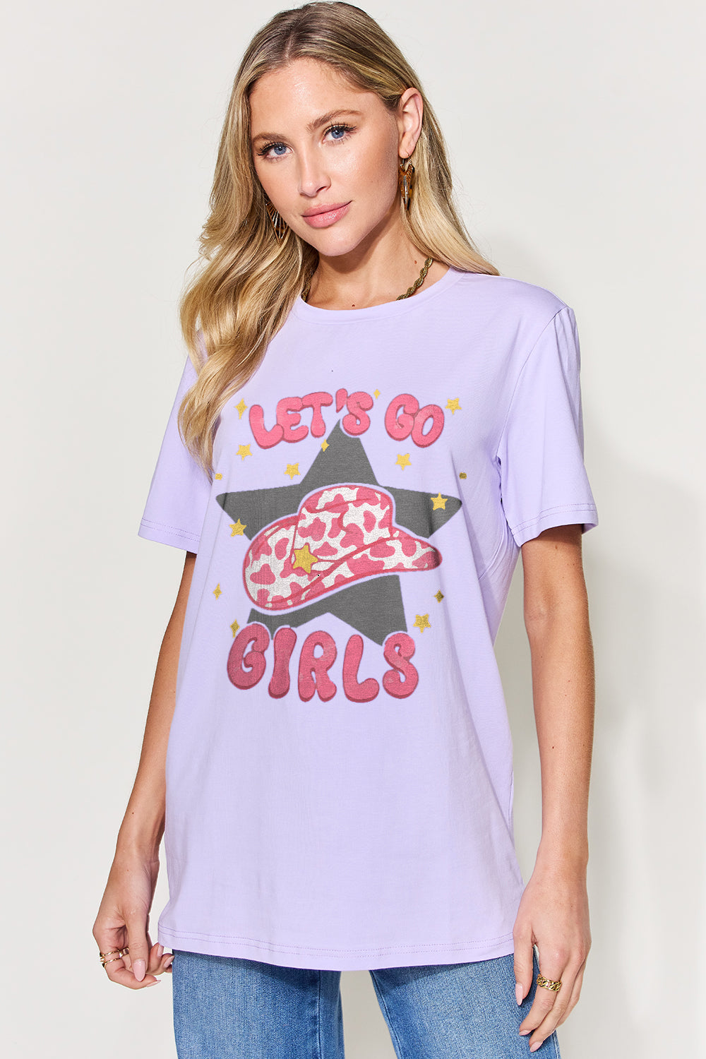 Simply Love Full Size LET'S GO GIRLS Round Neck Short Sleeve T-Shirt - Premium  from Trendsi - Just $29.04! Shop now at noTORIous + co