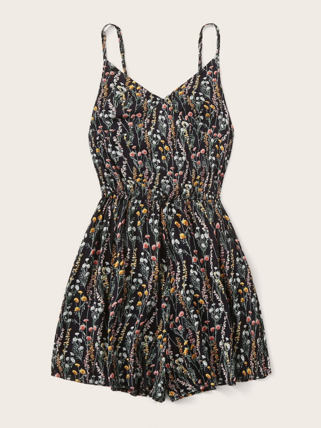 Printed V-Neck Spaghetti Strap Romper - Premium  from Trendsi - Just $21! Shop now at noTORIous + co