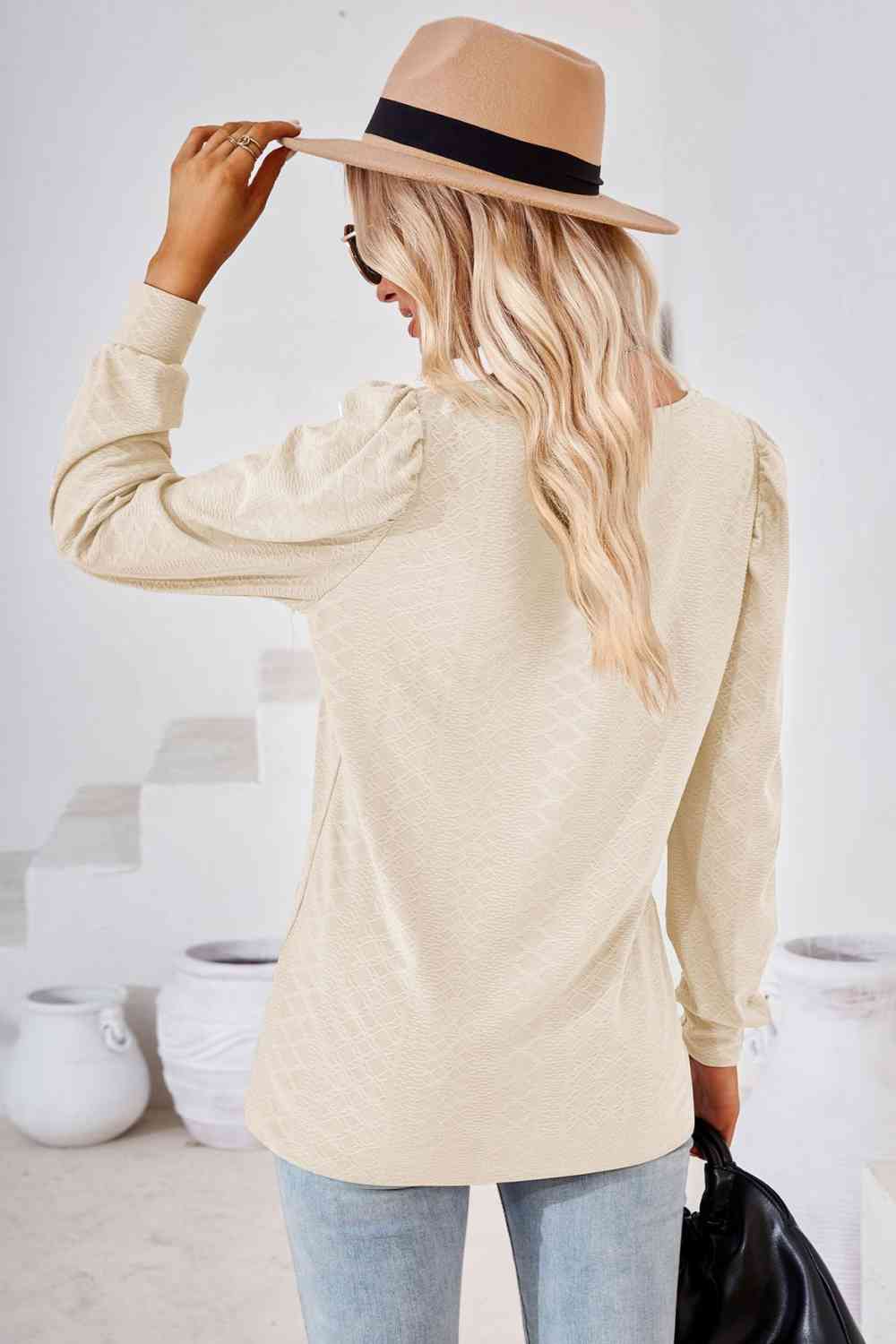 Square Neck Puff Sleeve Blouse - Premium Blouse from Trendsi - Just $22! Shop now at noTORIous + co