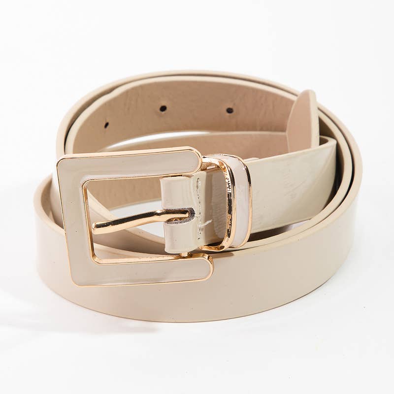 Color Match Buckle Faux Leather Belt - Premium  from Collections by Fame Accessories - Just $16.99! Shop now at noTORIous + co