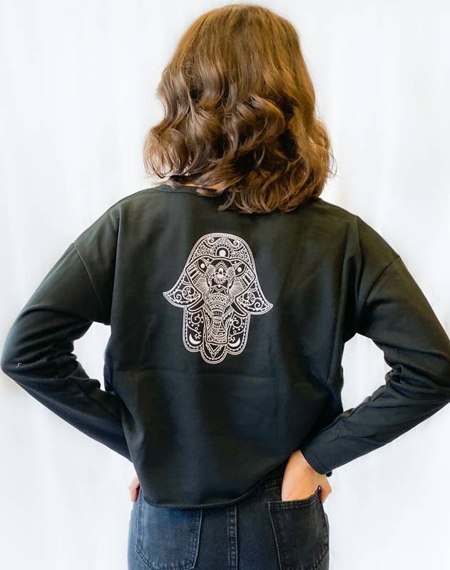 hamsa hand crew neck - Premium  from Mark Ashton Wholesale - Just $25! Shop now at noTORIous + co