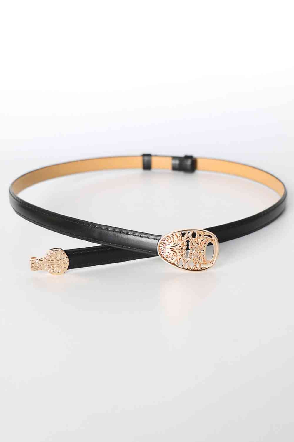 Skinny PU Leather Belt with Alloy Buckle - Premium  from Trendsi - Just $17! Shop now at noTORIous + co