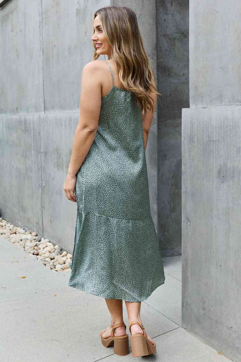 Jade By Jane Wild Thing Full Size Satin Midi Slit Dress - Premium Dresses from Trendsi - Just $25! Shop now at noTORIous + co