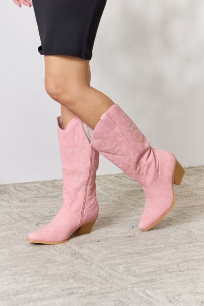 Forever Link Knee High Cowboy Boots - Premium Shoes from Trendsi - Just $51! Shop now at noTORIous + co