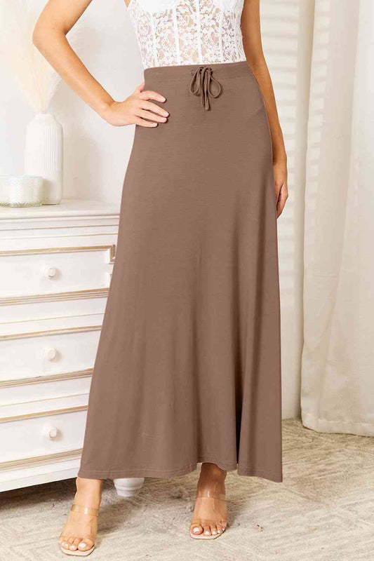Double Take Full Size Soft Rayon Drawstring Waist Maxi Skirt Rayon - Premium  from Trendsi - Just $26! Shop now at noTORIous + co